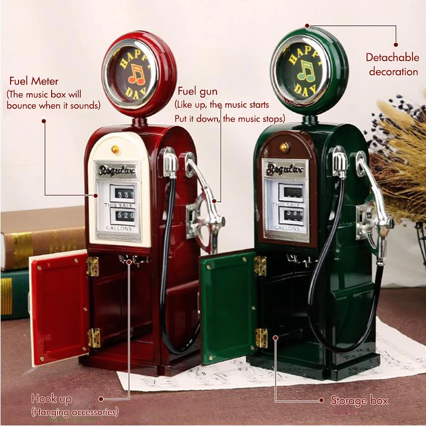 Retro Simulation Tanker Model Music Box Home Decoration Plastic Hand Crank Music Box Mechanism Figurines Gift With Logo - Image 6