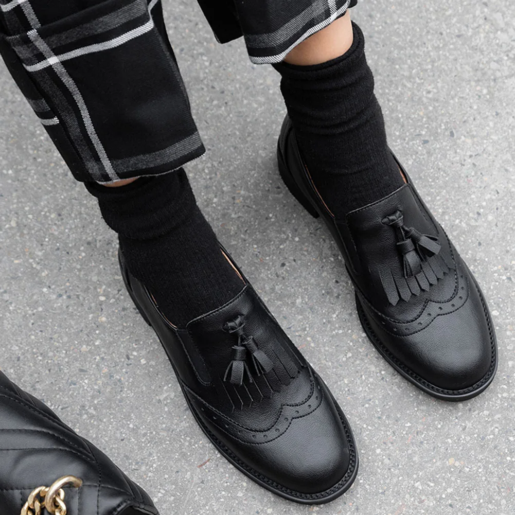 

Sarairis new arrivals 2020 Genuine Leather Spring/Autumn Shoes Woman Flats Fringe Slip On Casual Leisure Flats Women Shoes