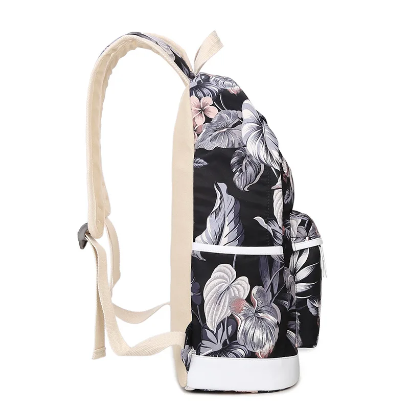 Женский водонепроницаемый холщовый рюкзак с цветочным принтом|backpack schoolbag|schoolbag for