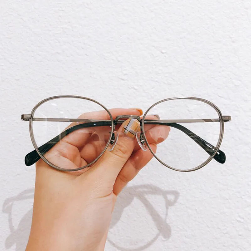 Retro Oval Metal Frame Myopia Glasses Women And Men Glasses Frame - Цвет оправы: No2 Eyeglasses
