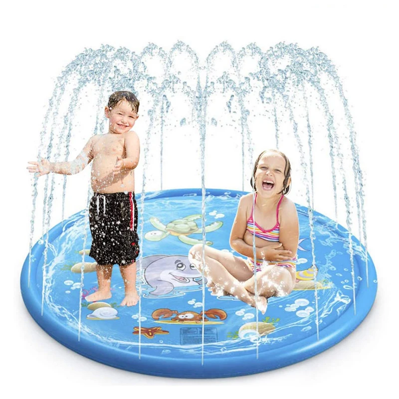 

170cm Summer Outdoor Spray Water Toys Cushion PVC Inflatable Mat for Children Play Water Mat Game Toys Beach Lawn Sprinkler Pads