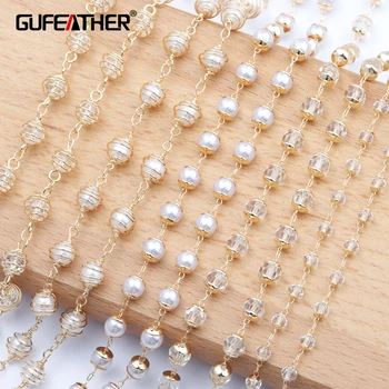 

GUFEATHER C119,jewelry accessories,diy chain,18k gold plated,0.3 microns,zircon pearl,hand made,diy bracelet necklace,1m/lot