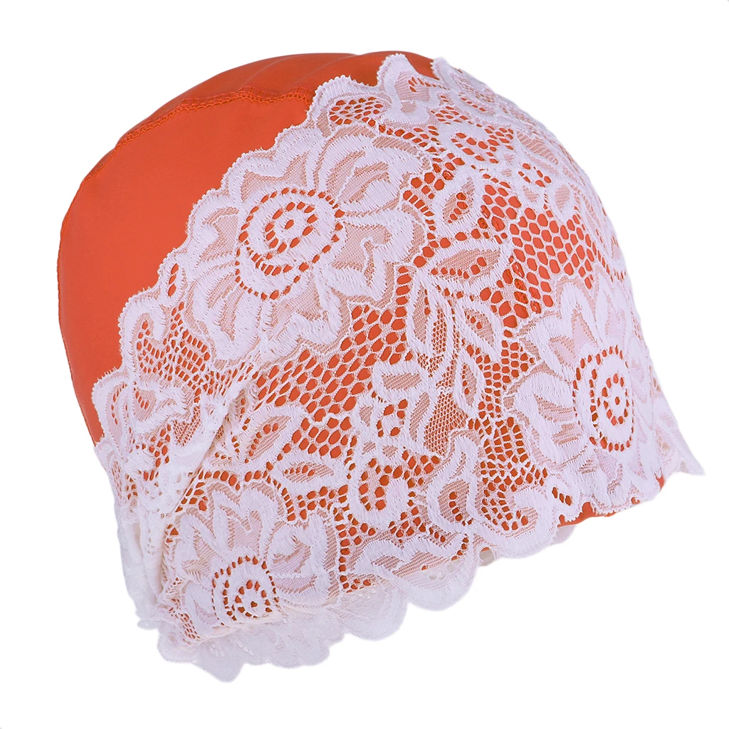 Women Swimming Bathing Cap for Ladies Adult Water Sports Wearing Bath Hats with Soft Silicone Swim Earplugs & Case 