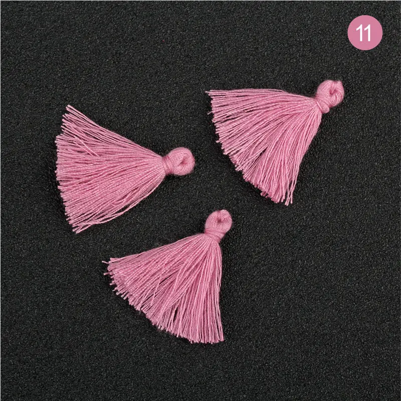 color 11 100 шт 3 см мини хлопчатобумажная нить ткань кисточка DIY кулон ювелирные изделия браслет для изготовления ключей бахрома отделка Ремесло кисточки Швейные аксессуары - Цвет: color 11