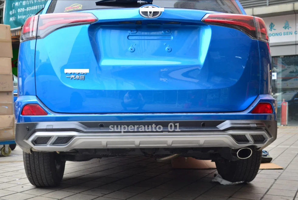 Черная и серебристая Задняя накладка на бампер Защитная крышка для Toyota RAV4 RAV 4