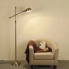 Американский полностью медный Регулируемый торшер прикроватная лампа для гостиной современный Ретро светодиодный напольные светильники