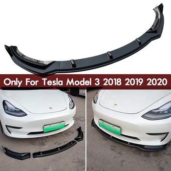 

Heenvn 3Pcs Lip Spoiler Front Skirt Bumper For Tesla Model 3 Front Lip Protector Model3 Carbon Fibre ABS Accessories Model Three