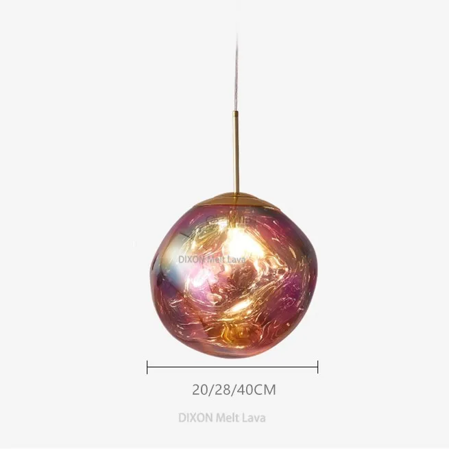 Стеклянная DIXON Melt Lava необычная люстра, Подвесная лампа E27, креативная Люстра для спальни, Подвесная лампа, светодиодные лампы, светодиодная лампа - Цвет абажура: Colorful