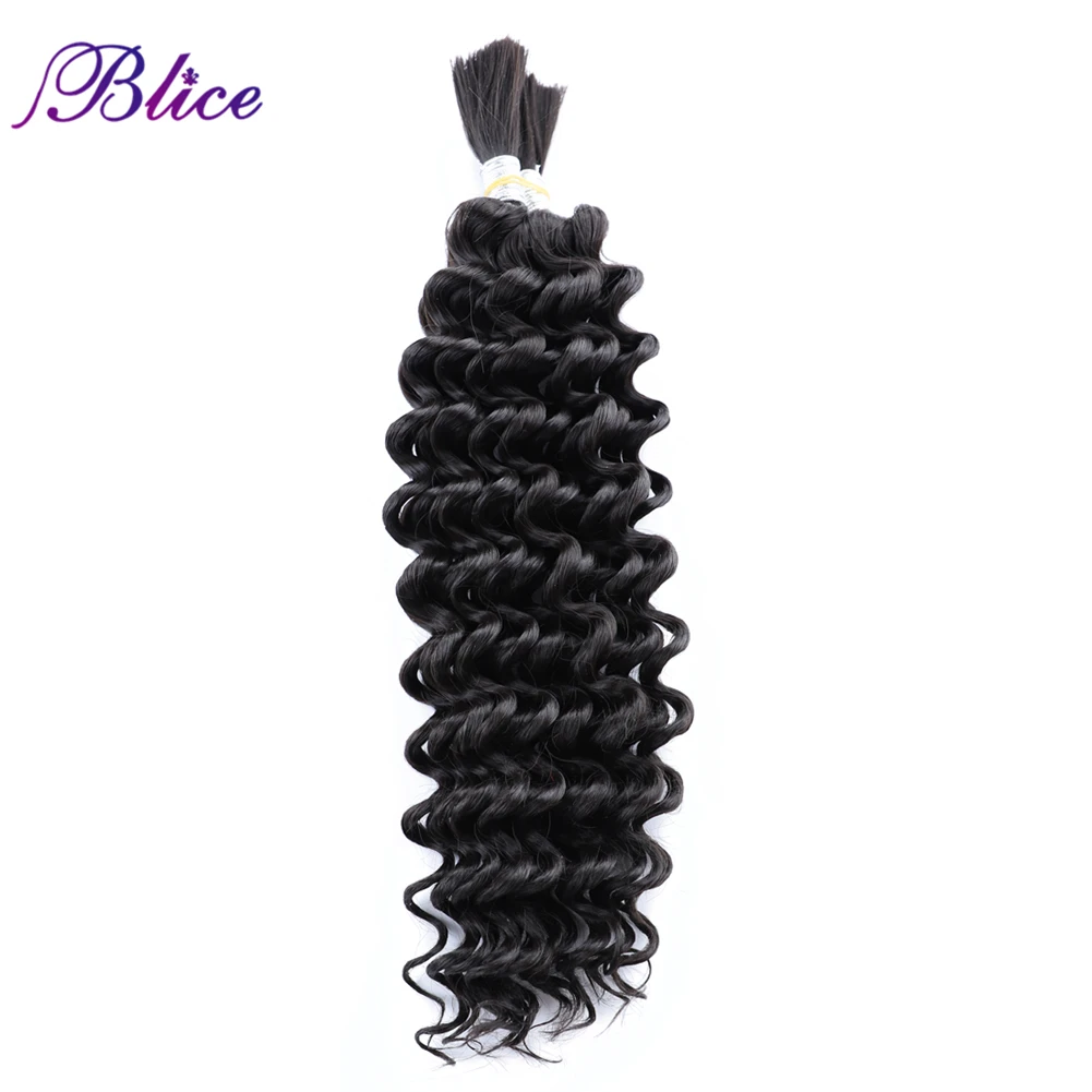 Blice Synthetic Hair Extensions No Weft Bulk Curly Hair Bundles 18"-24" 1PCS Nature Color Crochet Braiding For Women