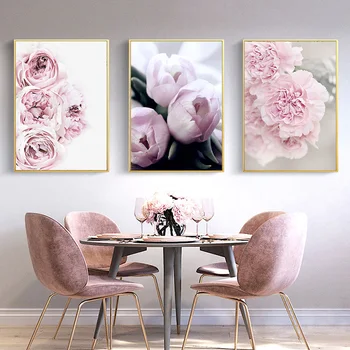 

Pink Peony Flower Canvas Painting Modern Floral Canvas Art Pictures for Living Room Bedroom Poster and Prints Home Warmly Decor