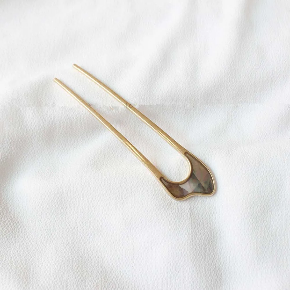 Японский минималистичный сплав металлический ракушка для волос для женщин Заколка Для Девочек инструменты булочка производитель шпильки для волос головной убор - Цвет: 2