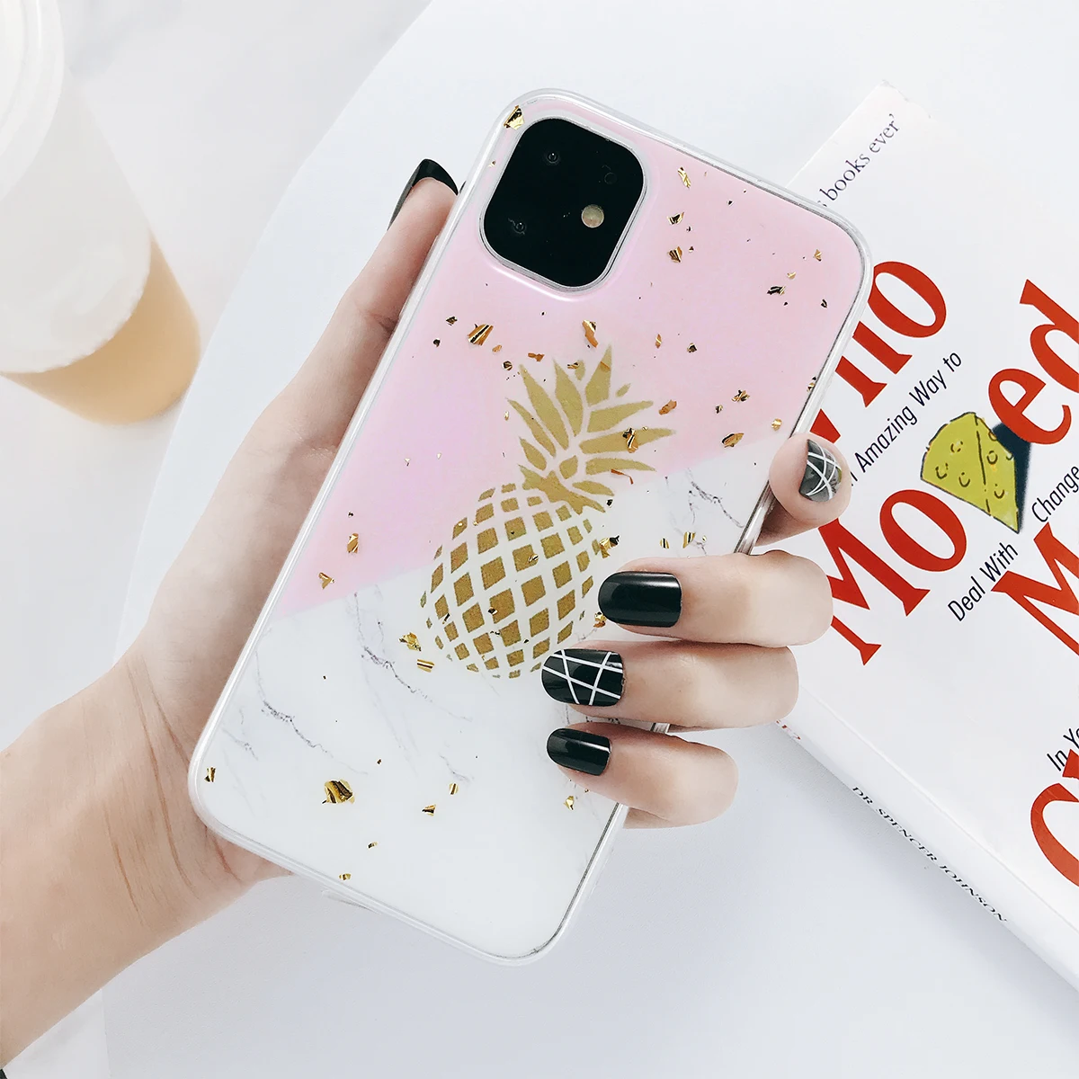 Чехол Ottwn для iPhone 11, золотой фольга, мраморный камень, чехол для телефона s, для iPhone 7, 8 Plus, 6, 6s, XR, XS, 11 Pro, Max X, цветной, мягкий, из ТПУ - Цвет: T3