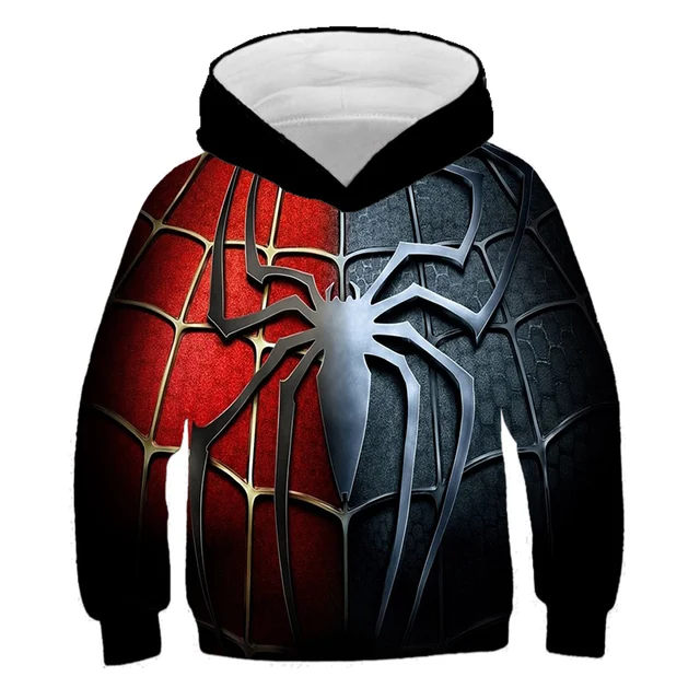 Children Harajuku Cartoon Hoodies Super-Hero Hulk- Spidermαn Clothes Boy Girl 3D Hooded Sweatshirts Kids Autumn Spring Pullover s037
