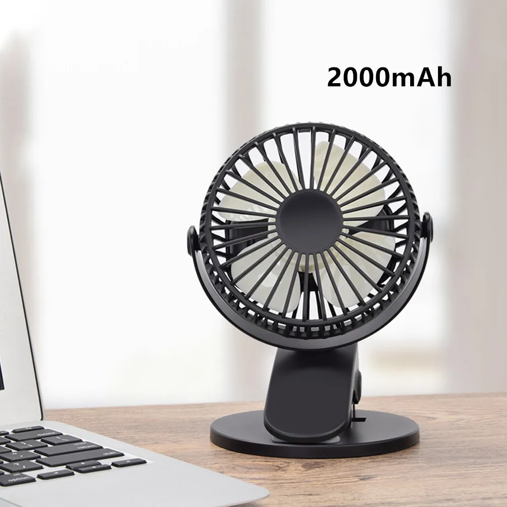 Портативный охлаждающий мини-usb вентилятор 4 скорости 360 градусов все-вокруг вращения перезаряжаемый воздушный вентилятор зарядка через USB Настольный вентилятор с зажимом 4000 мАч - Цвет: G224432A