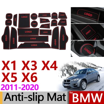 

Anti-Slip Rubber Gate Slot Cup Mat for BMW X1 F48 X3 F25 X4 F26 X5 F15 X6 F16 X3 G01 Accessories Stickers with M Logo 2017 2018