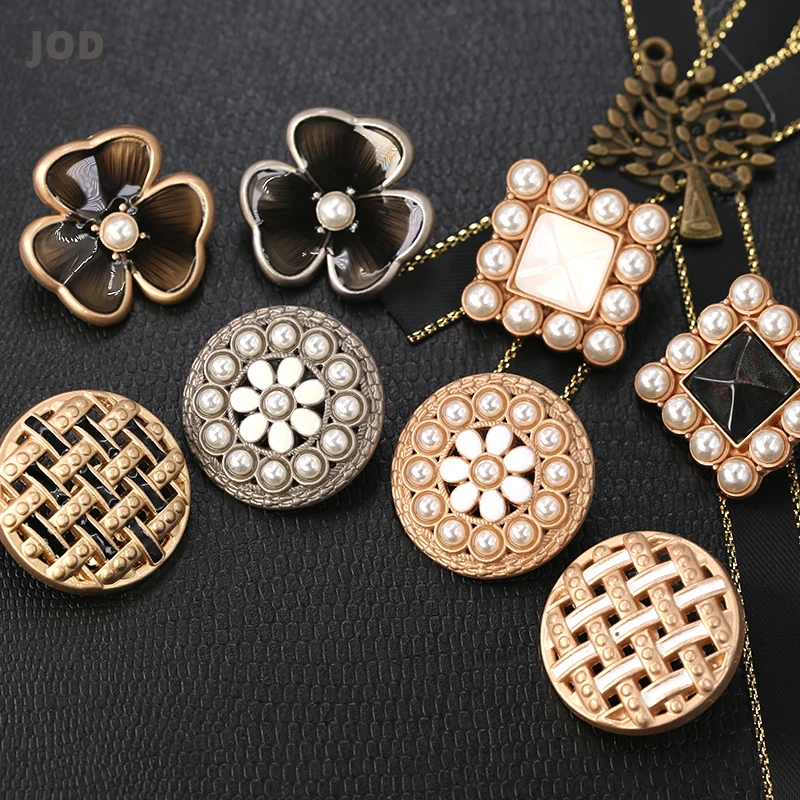 Винтажная металлическая Золотая брендовая пуговица для одежды Женское пальто