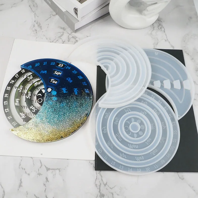 Epoxy-Mold-Creative-Calendar-Hanging-Plate-Week-Perpetual-Calendar ...