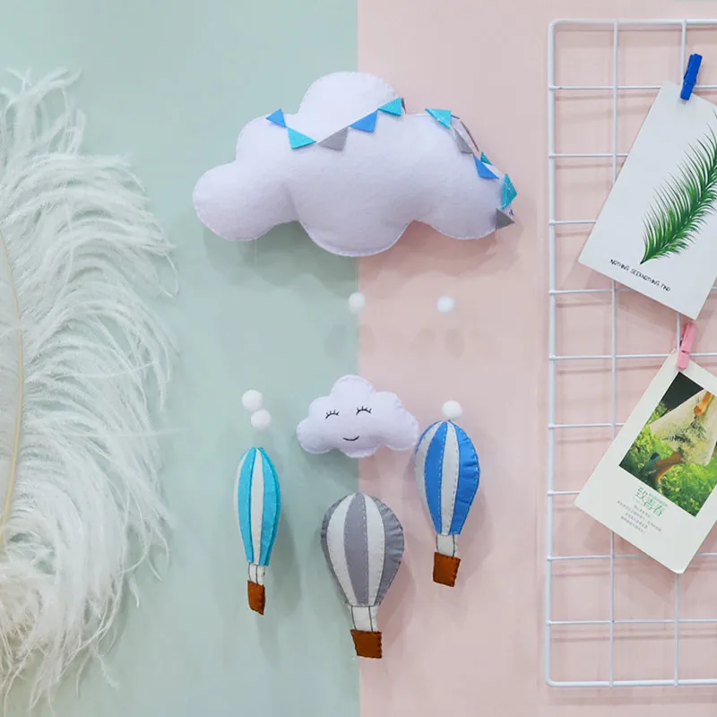 

Meian Baby Room Handmade Hot Air Balloon Clouds Christmas Kids Room Wall Decoration Photography Props Decorations Felt DIY Craft