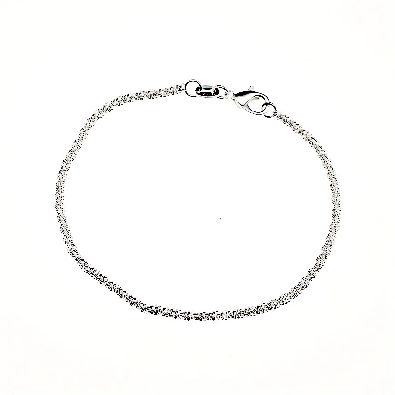 925 Sterling Silver 925 пробы Серебряный ножной браслет для женщин богемный бисер и звезда ноги ювелирные изделия Летний пляж босиком ножной браслет цепочка - Цвет: 925 Sterling Silver