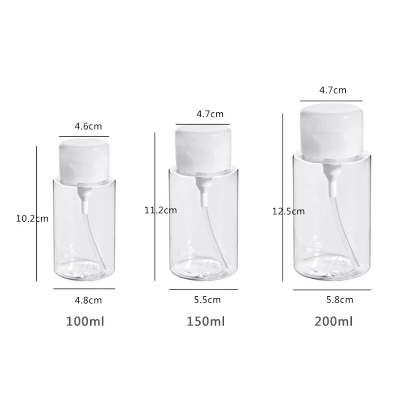 100/150/200ml Shampoo Lotion Storage Bottle Transparent Toner Container Pressed Jar Travel Business Trip Makeup Sub-bottling