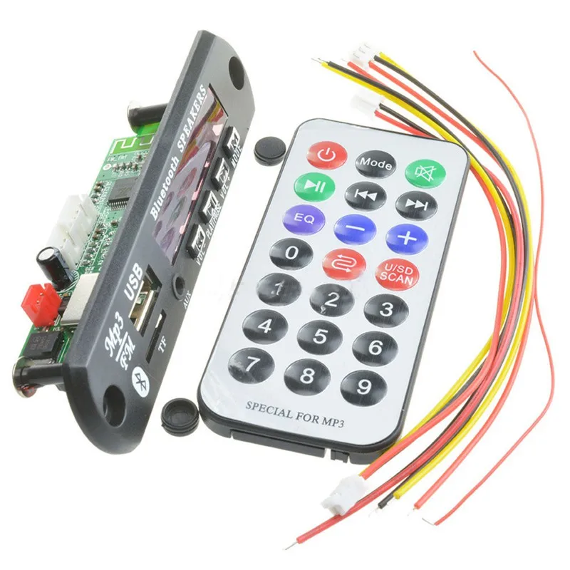 

Wireless Bluetooth 12V MP3 WMA Decoder Board Audio Module USB TF Radio For Car Universal Remote Control