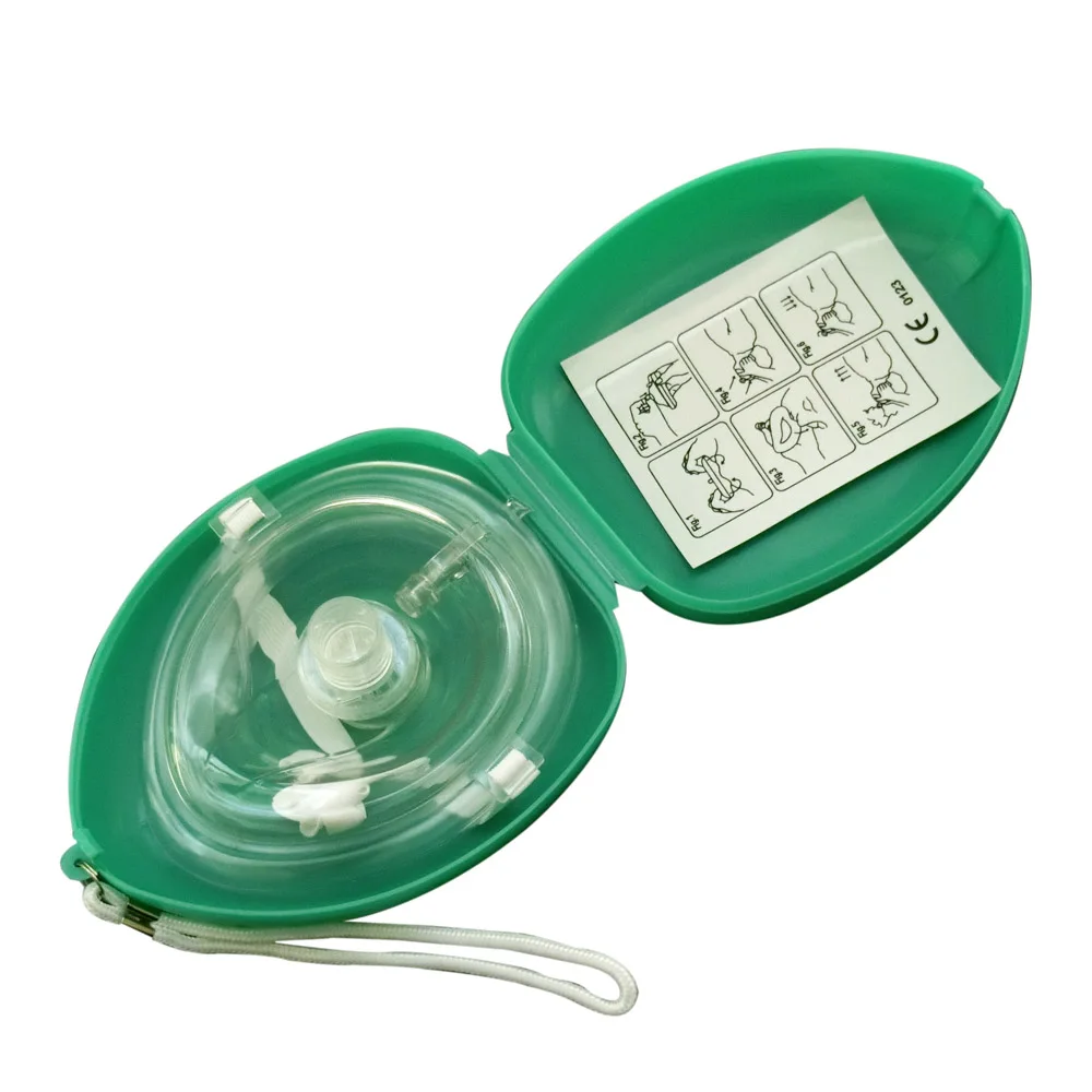 Green Опционный 60 шт./упак. реаниматор для искуственного дыхания спасательная маска Поверхностная дыхательная маска односторонний клапан аварийный тренировочный инструмент 6 цветов - Цвет: Green