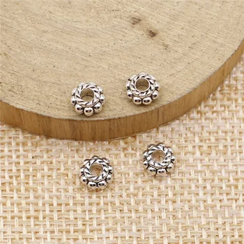 

free shipping 216pcs 6x6x3mm antique silver Spacer beads charms diy retro jewelry fit Earring keychain hair card pendant