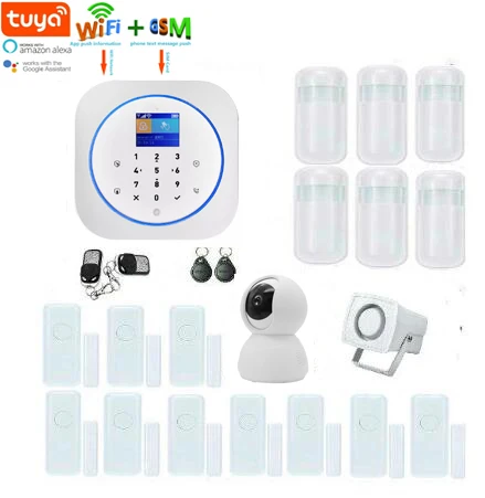 Yobang беспроводная домашняя безопасность Wi-Fi GSM сигнализация RFID ЖК-клавиатура автоматический набор Tuya Smart App управление детектор движения