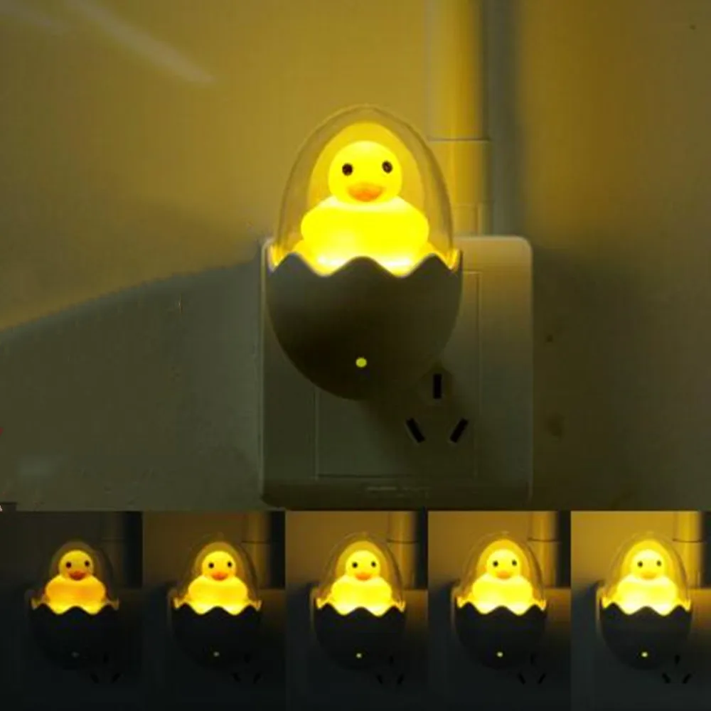 

Sound Control LED Night Light Yellow Duck EU Plug Wall Lamp For Children Cartoon Creative Gift Bath Light Toilet Light