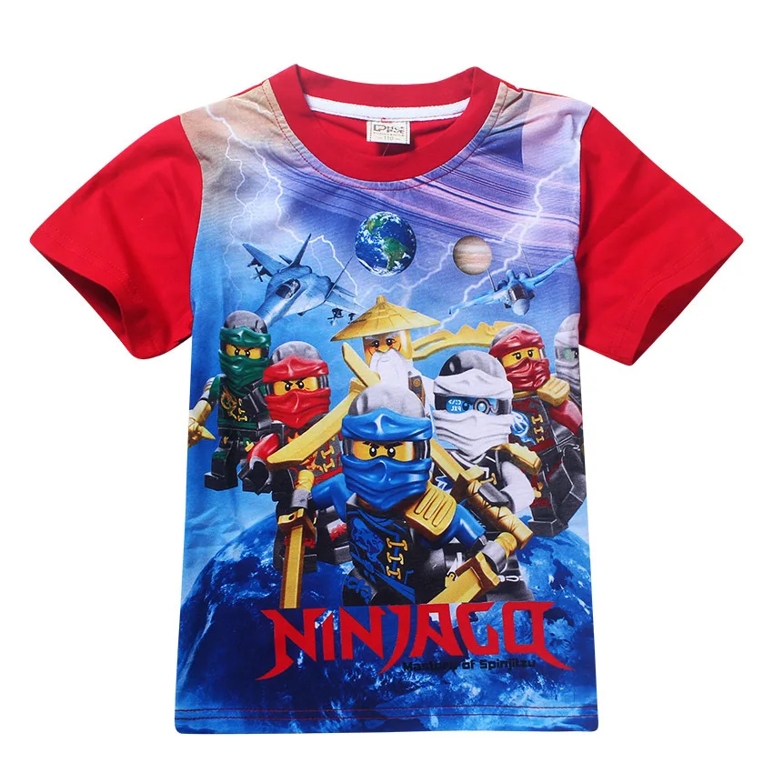 Детская футболка с принтом «ниндзя»; детская одежда для мальчиков; летняя одежда с короткими рукавами для малышей; футболка для мальчиков; детская одежда с принтом «Супермен»