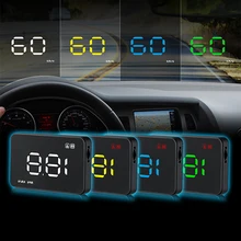 Carro universal hud obd ii cabeça up display velocímetro alarme de excesso de velocidade digital carro-estilo velocímetro pára-brisa