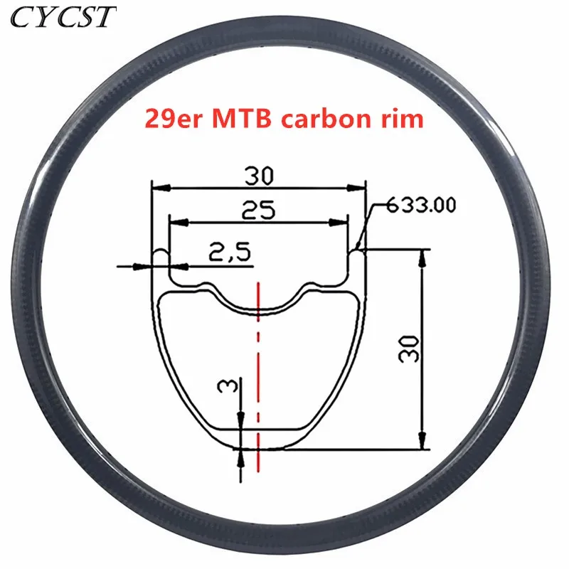 Графен 29er карбоновые MTB диски 30 мм x 30 мм Глубокий клинчер бескамерный hookless карбоновый обод для беговых велосипедов 3 к твил матовый глянцевый