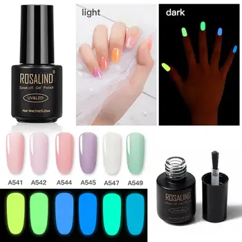 

6 Colors 7ML Fashion Nail Polish Non-toxic Fluorescent Neon Luminous Gel Nail Polish For Glow In Dark For Women Children