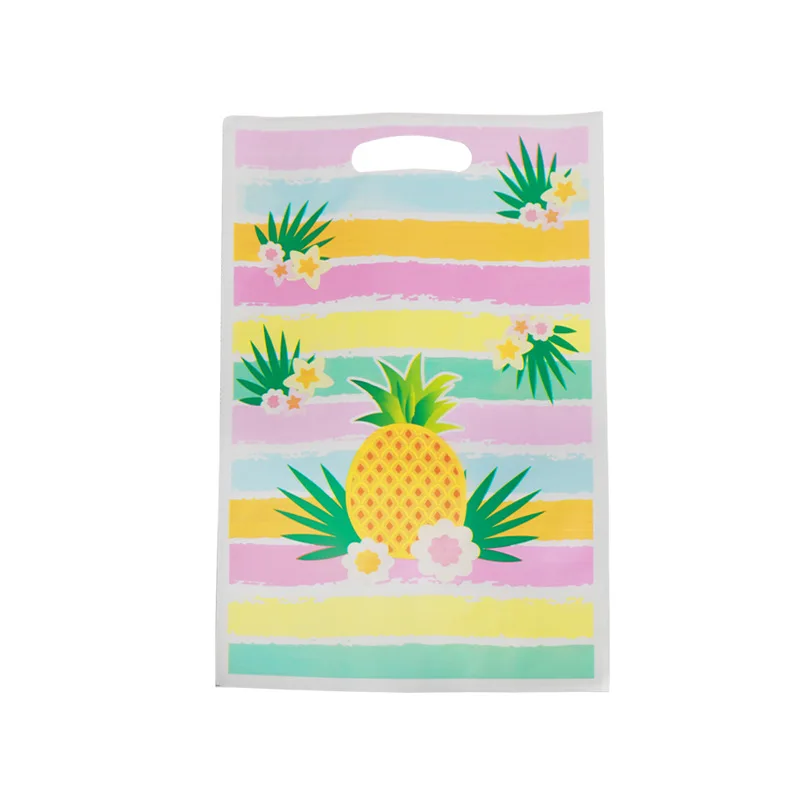 Набор для детского дня рождения с изображением фруктов, ананаса, арбуза, одноразовые бумажные стаканчики, соломенная скатерть, вечерние принадлежности - Цвет: Gift Bag-10Pcs