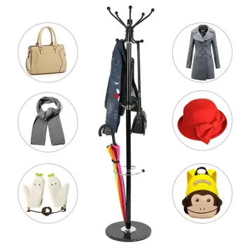 

4 Layers Tree Hat Coat Clothes Rack Hanger Metal Umbrella Stand Base Clothes Storage Holders With Hooks Cloth Drying Rack HWC