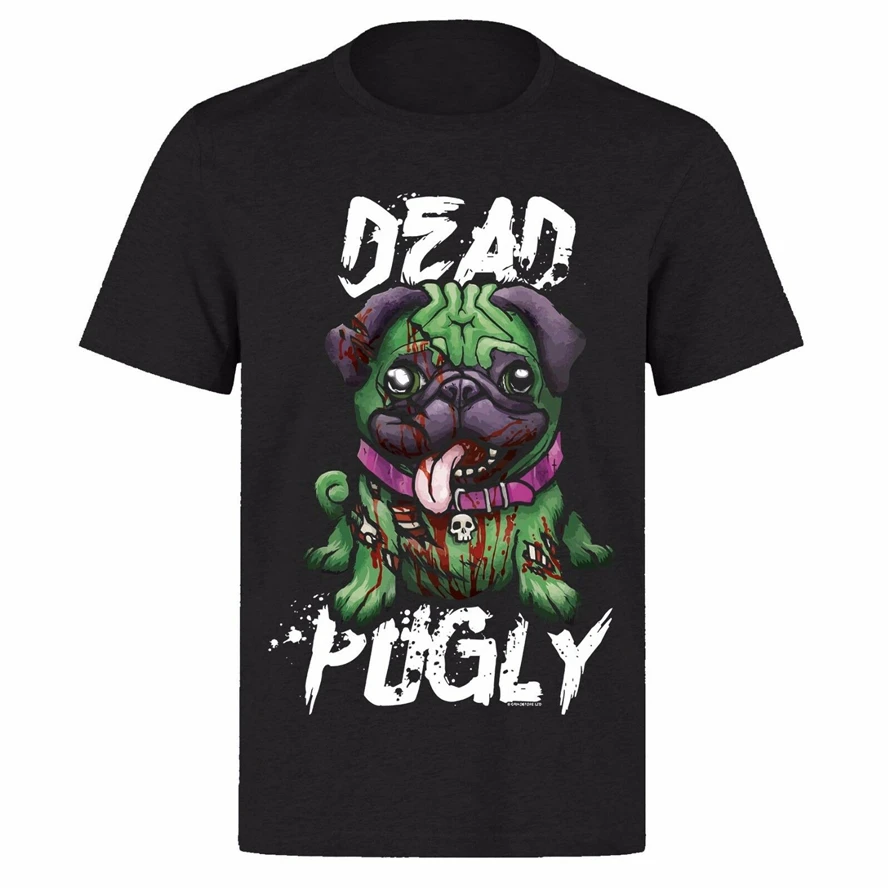 Dead Pugly So Cute Zombie Halloween Pug Dog Puppy Ph75 Unisex Black T-Shirt Gyms Fitness Tee Shirt | Мужская одежда