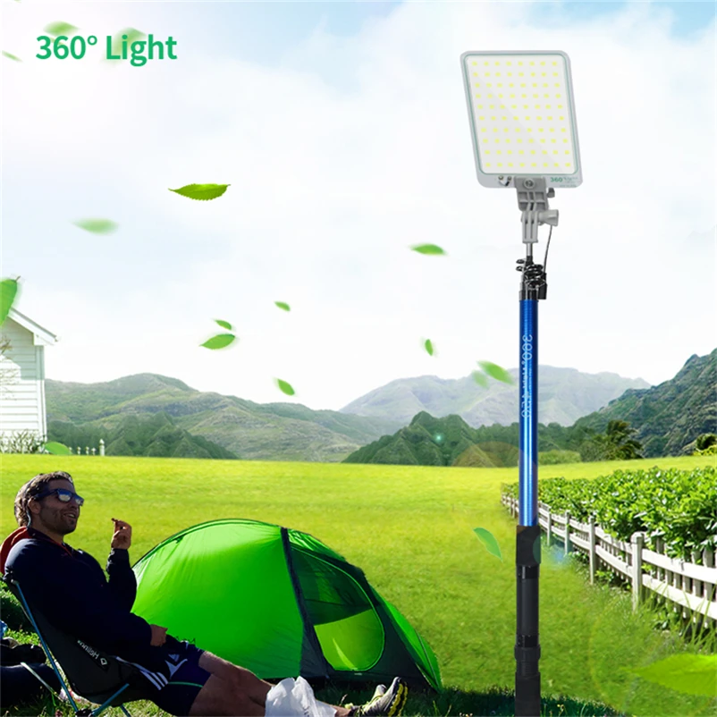 

Portable outdoors Road travel 47W 12V LED Camping lamp Emergency lighting ip65 COB rechargeable dimmable 4.5m telescopic post