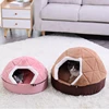 HOOPET Warm Cat Bed House  Bed for cat puppy Disassemblability Windproof Pet Puppy Nest Shell Hiding Burger Bun for Winter 1