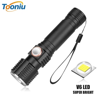 

Super Bright LED Flashlight Touch Sensor Button USB Rechargeable Torch Waterproof 3 Mode Zoomable Bicycle Light Fishing Lamp
