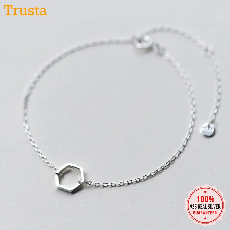 Trustdavis минималистичный 100% Стерлинговое Серебро 925 пробы Модный женский браслет