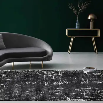 

Modern abstraction Punk style carpet Dirt-resistant black living room plush rug bedroom floor mat customize bathroom door mat