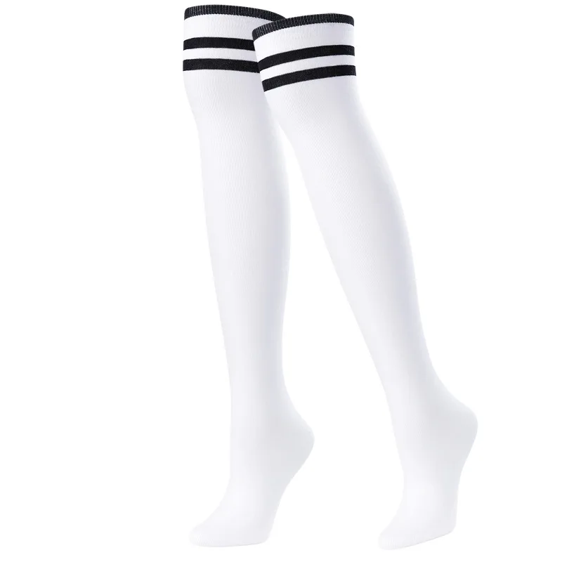 TTYGJ A Pair Golf Socks Women's Knee-high Socks Warm Breathable Three Bars Hundred Match Casual Long Sports Cotton Socks
