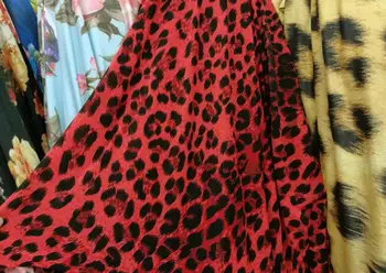 

150cm*100cm comfortable, big stretch on all sides, big red leopard brushed milk silk printed costume swimsuit bikini fabric