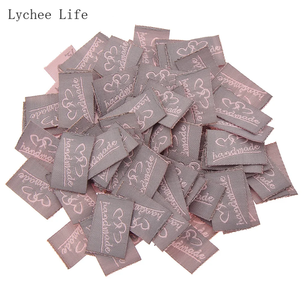 1 100Pcs/lot Handmade Garment Label Butterfly Heart Label Tags For Clothes Diy Sewing Accessories - Цвет: 1