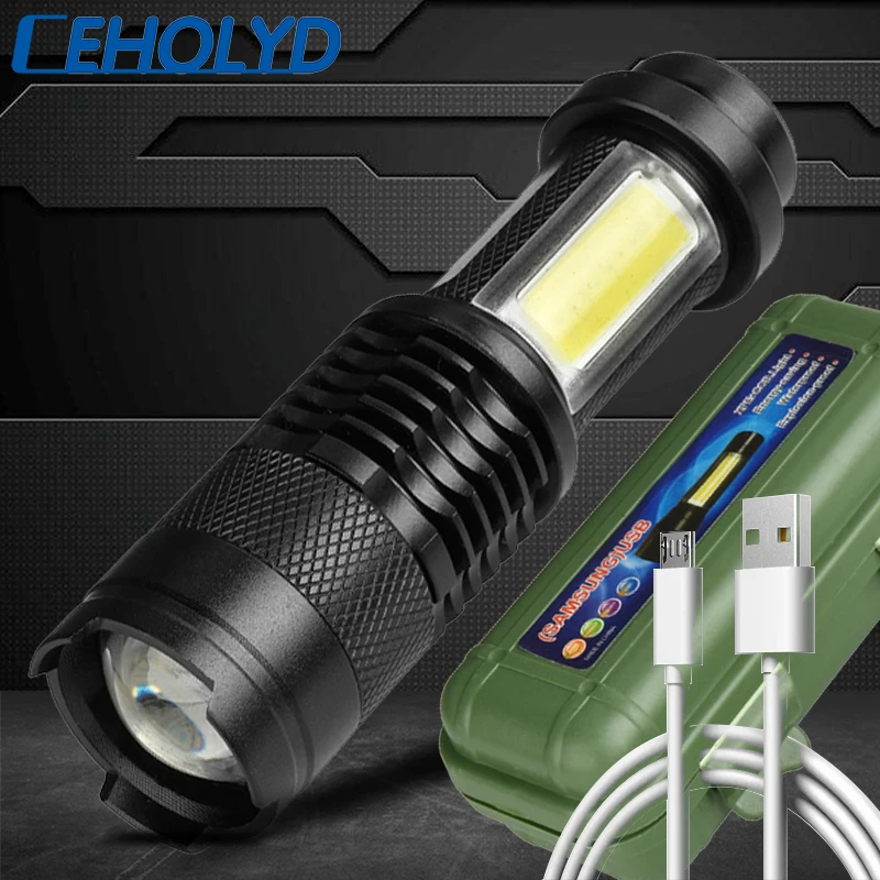 Мини светодиодный фонарик XP G Q5 встроенный аккумулятор AA/14500 Регулируемый зум