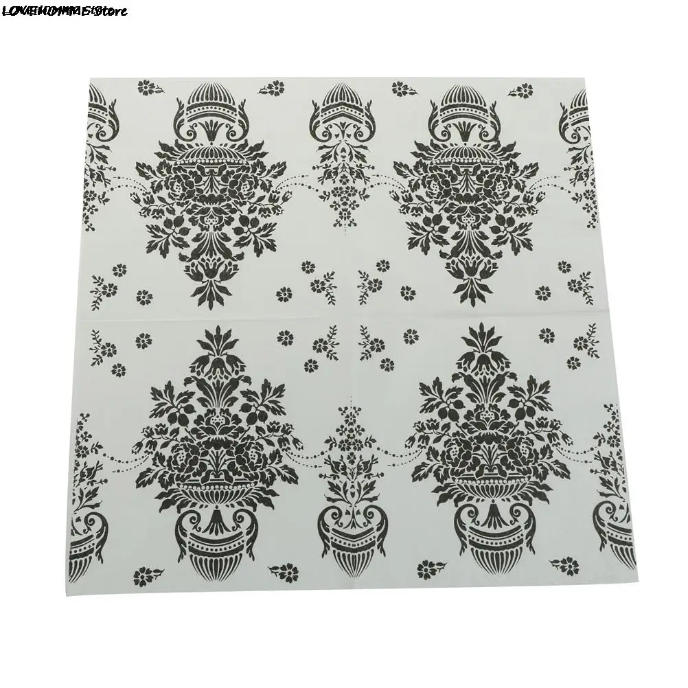 20Pcs/Pack Napkins Paper Flower Pattern Decoupage Napkin Paper Tissue for Xmas Wedding Decor Party Table Supplies