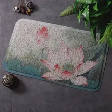 Китайский напольный коврик в виде лотоса, дверной коврик, дверной коврик, дзен кухня, Противоскользящий коврик, ванная комната, дверной коврик, зеленый, моющийся