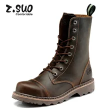 Z. SUO/пара сапог-трубы новые рабочие ботинки женские бархатные теплые ботинки martin мужские ботинки с ремешком, прямые продажи с фабрики