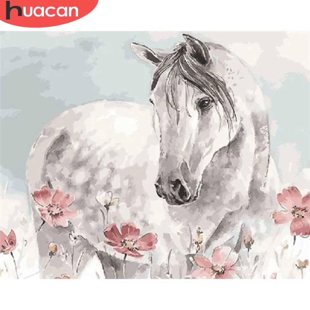 

HUACAN Painting By Numbers Horse Acrylic Paint By Numbers Kit DIY Wall Art Pictures Coloring Home Decor