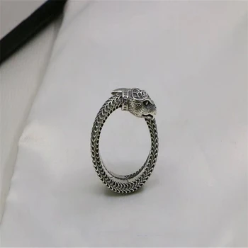 

100% 925 sterling silver new retro snake ring, classic micro-label, retro artistic color